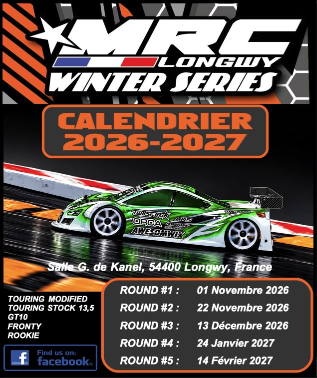 Affiche du calendrier des Winter Series 2026-2027